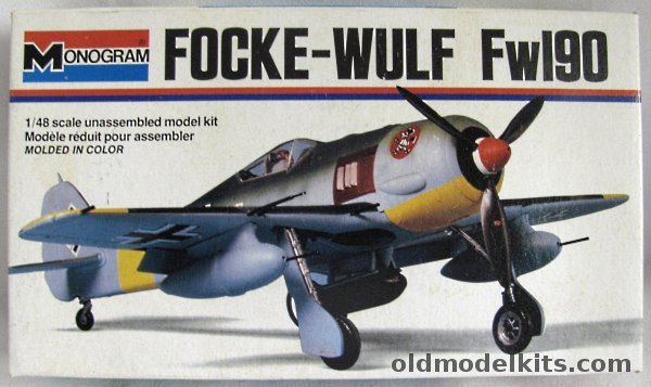 Monogram 1/48 Focke-Wulf FW-190 - A-8/R-3 - A-7/R2 - A7/R3 - A-5/U8 - A-8/R1 - A-5/U3 Tropical - White Box Issue, 6804 plastic model kit